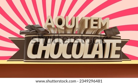 3d badge ''here has chocolate''