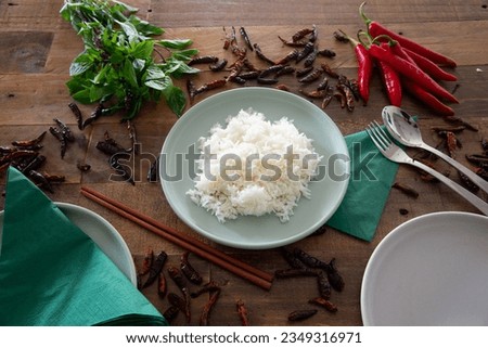 Asian Food in display for the photo shoot in Tokyo, Japan. Nowadays in 2023, people rely on the food delivery service due to the COVID-19 in 2020