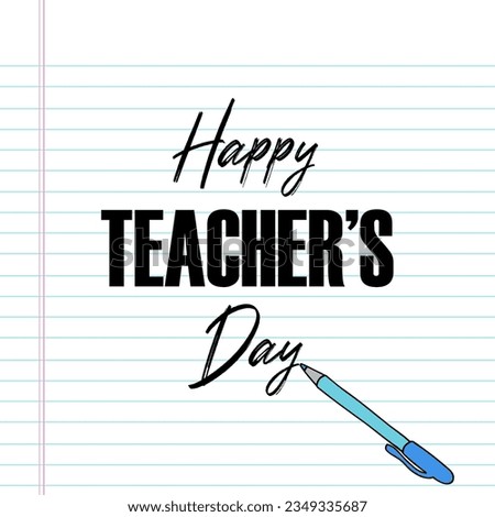Happy world teacher's day. teacher's day. Thank you teacher. Happy teacher's day vector illustration.