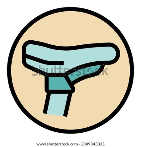 Bike seat icon outline vector. Sport store. Center equipment color flat