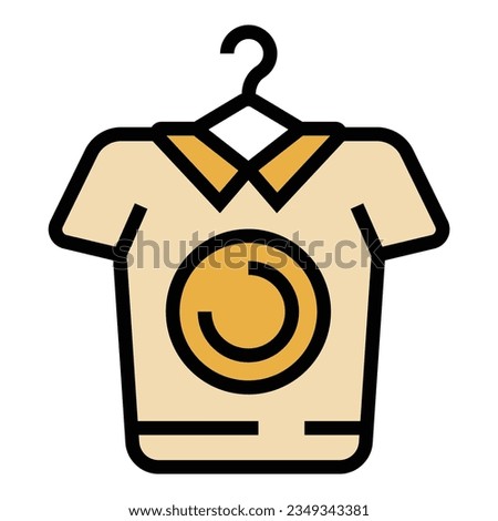 Sport polo icon outline vector. Ski equipment. Seller people color flat