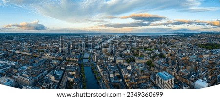 Aerial view of Dublin and river Liffey in summer, Ireland Royalty-Free Stock Photo #2349360699