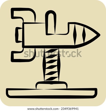 Icon Spring Swing Rocket. related to Amusement Park symbol. hand drawn style. simple design editable. simple illustration