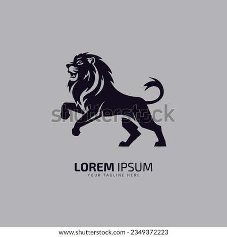 Lion Silhouette Graphic Logo on White Background. Royalty-Free Stock Photo #2349372223
