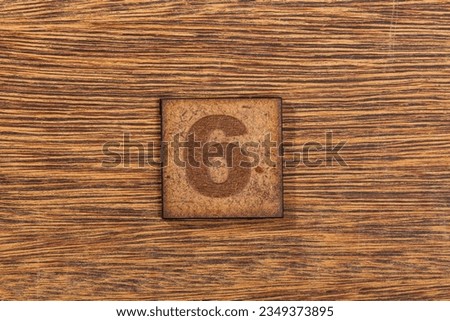 Number In Square Wooden Tiles - Number Six, On Wooden Background.