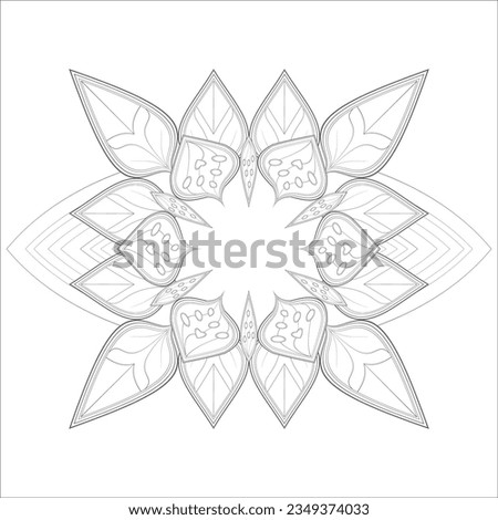 adult coloring page for fun project. Decorative Doodle flowers in black and white for coloring page, cover, wedding invitation, greeting card, wall art and wallpaper. 