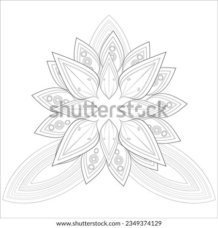 adult coloring page for fun project. Decorative Doodle flowers in black and white for coloring page, cover, wedding invitation, greeting card, wall art and wallpaper. 