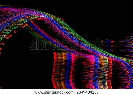 Abstract motions led lights on the dark background
