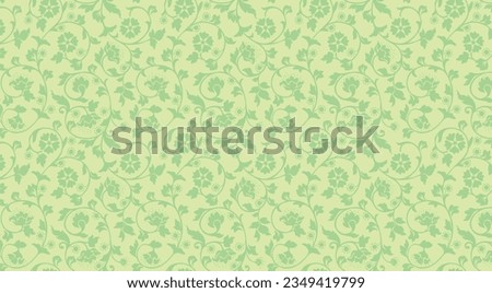 Seamless floral ornament on background. Wallpaper pattern vector.