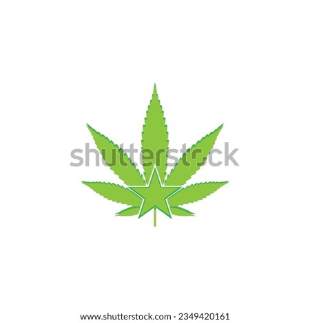 cannabis star logo design nature.