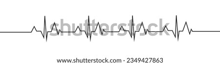 Heart cardiogram continuous one line drawing minimalism design isolated on white background Royalty-Free Stock Photo #2349427863