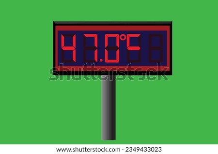 47 degree celsius on digital thermometer or temperature indicator Royalty-Free Stock Photo #2349433023