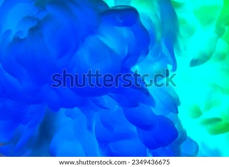 Abstract blue and green color drop to the water