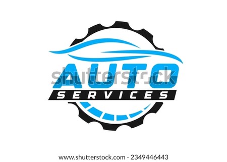 Auto style car logo design with concept sports vehicle icon silhouette.