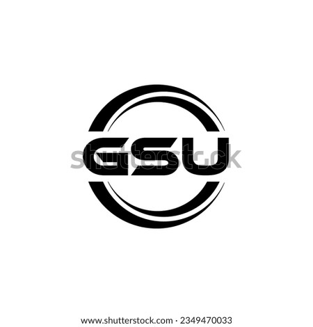GSU letter logo design in illustration. Vector logo, calligraphy designs for logo, Poster, Invitation, etc.
