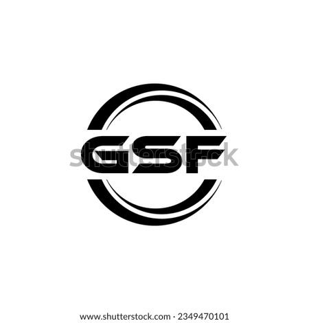 GSF letter logo design in illustration. Vector logo, calligraphy designs for logo, Poster, Invitation, etc.