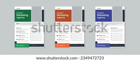 business flyer 3 templates of different colors template, modern business flyer template, business flyer and creative design for company