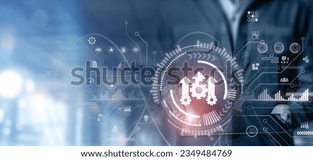 Efficiency, operational excellence concept. Productivity with excellence process. Industrial management in efficiency and efficient process. Lean cost and productivity growth. Continuous improvement. Royalty-Free Stock Photo #2349484769