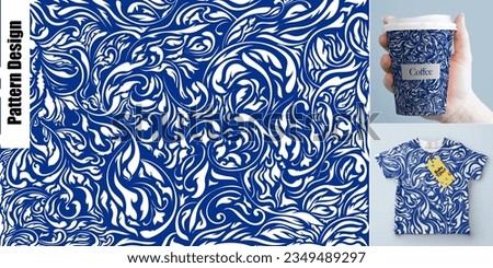 Blue White Abstract Minimalist Surface Pattern Design. Contemporary Abstract Geometric Motifs. Modern Blue White Decor. Visual Texture Composition. Geometric Surface Texture. Creative Graphic Design Royalty-Free Stock Photo #2349489297