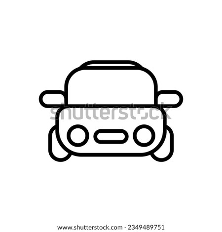 Cartoon car line icon vector design template and ilustration with editable stroke
