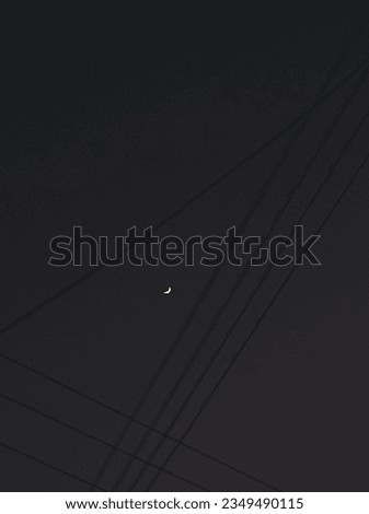 night picture of the moon in a rural area 