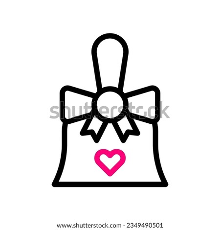 Bell love icon duocolor black pink style valentine illustration vector element and symbol perfect.