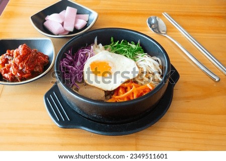 Korean Food in display for the photo shoot in Tokyo, Japan. Nowadays in 2023, people rely on the food delivery service due to the COVID-19 in 2020, 