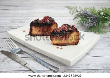 Desert as sweet food in display for the photo shoot in Tokyo, Japan. Nowadays in 2022, people rely on the food delivery service due to the COVID-19 in 2020
