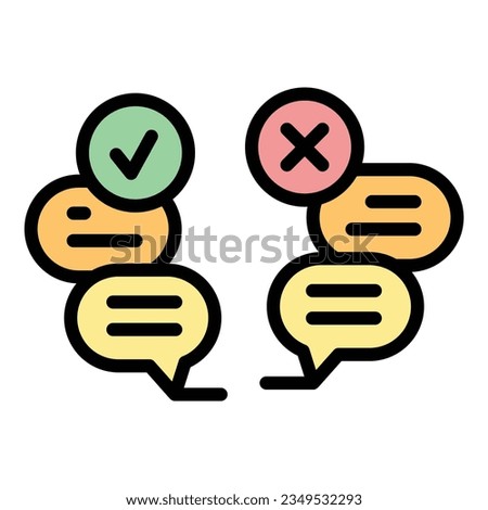 Call center chat icon outline vector. Online report. Service online color flat