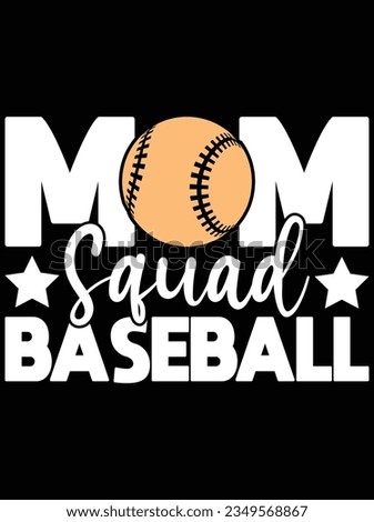 Mom squad baseball vector art design, eps file. design file for t-shirt. SVG, EPS cuttable design file