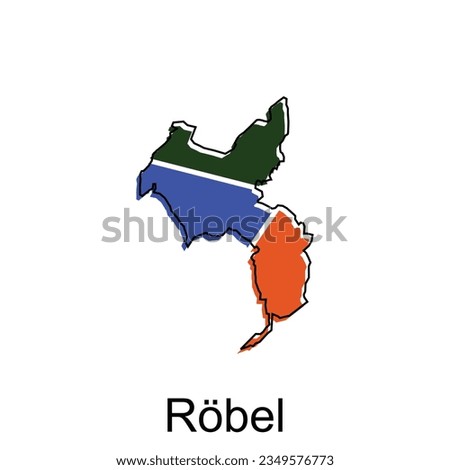 Map City of Robel illustration design template on white background, suitable for your company