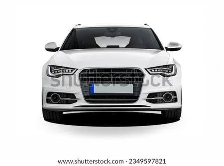 Passenger car on white background, front view Royalty-Free Stock Photo #2349597821