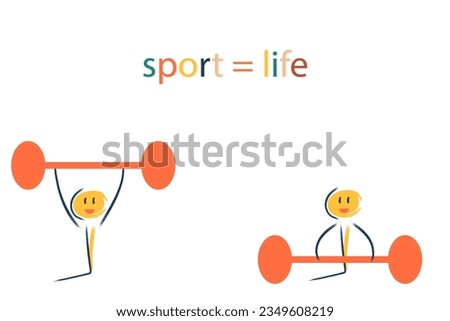 characters play sports. Sport is life. Health, competition, victory, life, child, physical education