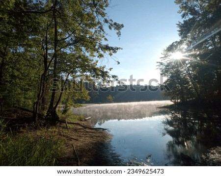 Sunrise and beautiful scenery Don Carter State Park Gainesville Ga  Royalty-Free Stock Photo #2349625473
