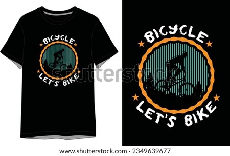 Bicycle Let's Bike Vector T shirt Design