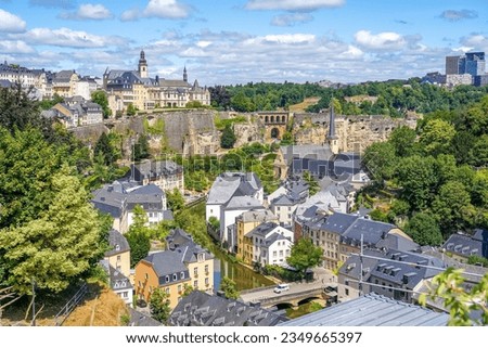 View over the capital of Luxembourg, Luxembourg Royalty-Free Stock Photo #2349665397