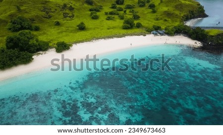 Aerial drone of Komodo Island, Indonesia. Tropical Island Landscape.