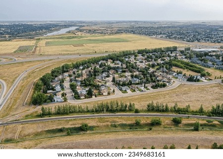 Aerial Elegance: Sutherland's Distinctive Layout, Saskatoon, Saskatchewan