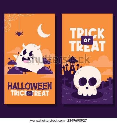 flat halloween background banner social media template