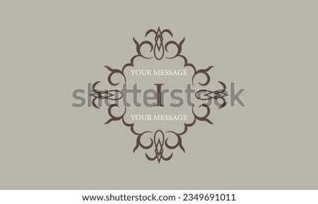 Vector abstract monogram with letter I. Refined linear style in brown colors - beauty, jewelry and fashion concept. Universal premium logo, emblem