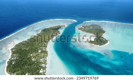 Aerial view on the stunning Maupiti Atoll; French Polynesia Royalty-Free Stock Photo #2349719769