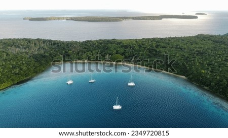 Aerial views of different islands in the Kingdom of Tonga Royalty-Free Stock Photo #2349720815