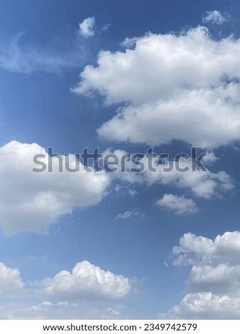 This picture was taken from the sky in Thailand. Clear sky with beautiful clouds used as an illustration and background.