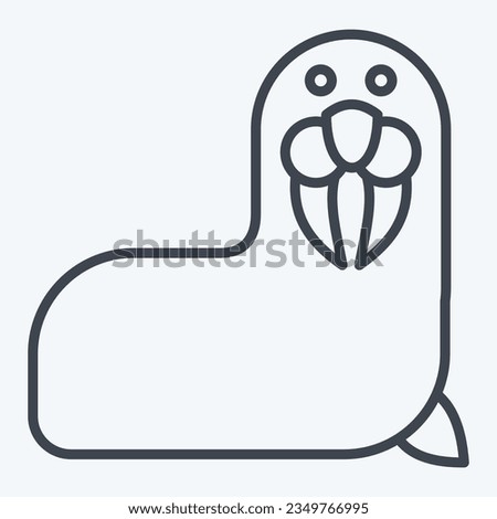 Icon Walrus. related to Alaska symbol. line style. simple design editable. simple illustration