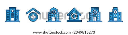Hospital icon vector collection. Hospital building icon symbol in colors style. Vector illustration