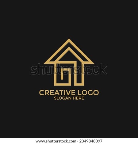 Modern House logo, House Symbol Geometric Linear Style isolated Background. Usable for Real Estate, Construction, Architecture and Building Logos