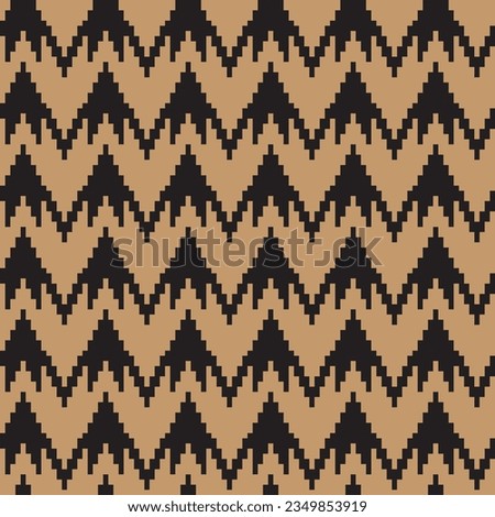 Neutral Colour Chevron fair isle seamless pattern design for knitwear, fashion textile, graphics Royalty-Free Stock Photo #2349853919
