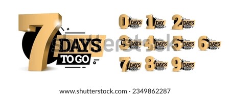 Countdown left days banner. count time sale. Nine, eight, seven six five four three two one zero days left. Vector illustration Royalty-Free Stock Photo #2349862287