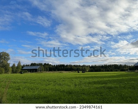 Beautiful summer landscape in north of Sweden