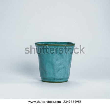 ceramic small cups, petrol blue